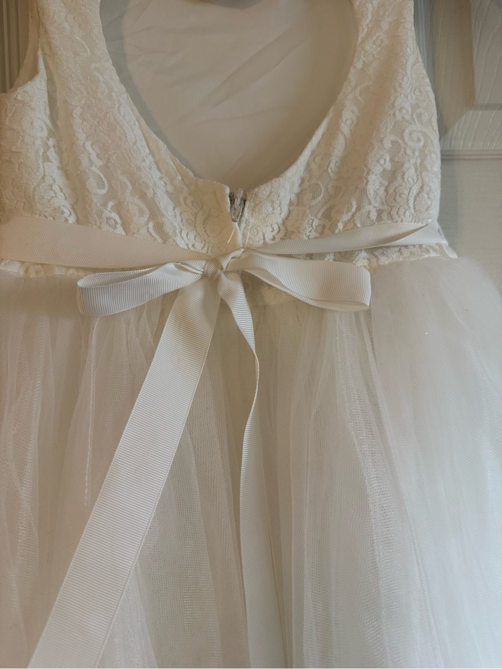 Girls Ball Gown Flower Girl Dress Lace & Tulle - Picture 7 of 16